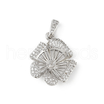 Brass Micro Pave Clear Cubic Zirconia European Dangle Charms Bails KK-K297-56P-1