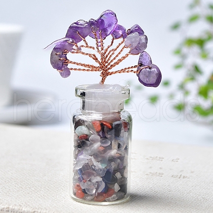 Natural Amethyst Chips Tree Decorations PW-WG38529-03-1