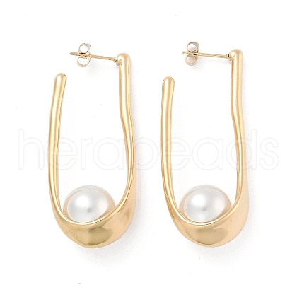 Ion Plating(IP) 304 Stainless Steel Stud Earrings EJEW-K281-17G-1