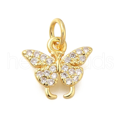 Rack Plating Brass Micro Pave Cubic Zirconia Charms KK-I716-05G-1