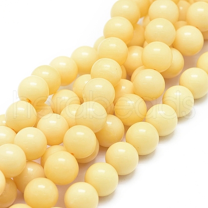 Natural Yellow Jade Beads Strands G-D0010-02-10mm-1