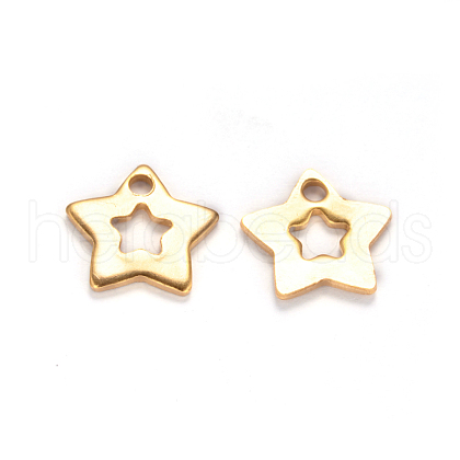 Ion Plating(IP) 304 Stainless Steel Star Charms STAS-M238-09-1