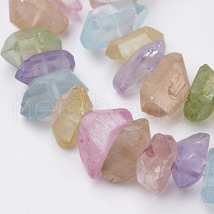 Electroplated Natural Quartz Crystal Bead Strands X-G-F336-04H-1
