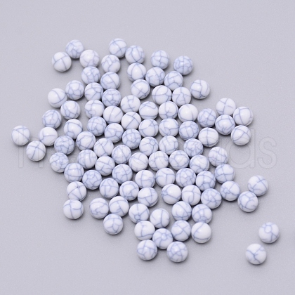 Resin Round Beads MRMJ-WH0068-34D-02-1