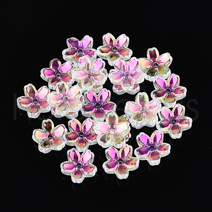 Transparent Electroplate Glass Bead Caps EGLA-N015-01A-1