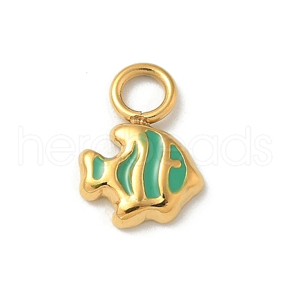 Ion Plating(IP) 304 Stainless Steel Enamel Charms STAS-G351-05G-02-1