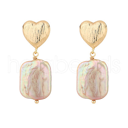 Mother's Day Jewellery Heart Baroque Pearl Vintage Style Earrings GC6827-1-1