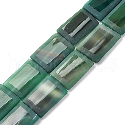 Natural Green Onyx Agate Beads Strands G-P570-D01-01-1
