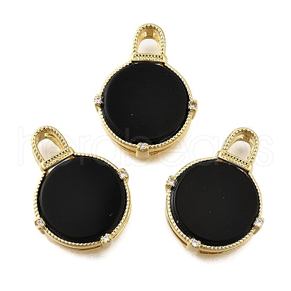 Brass Micro Pave Cubic Zirconia Pendants KK-S523-16G-B-1