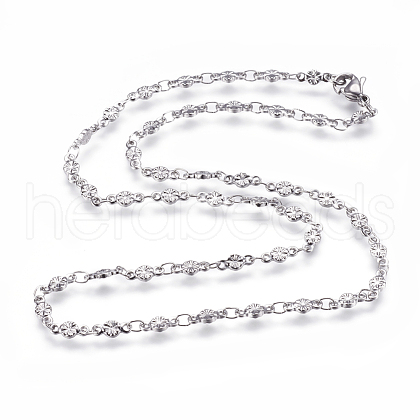 304 Stainless Steel Chain Necklaces STAS-P164-25P-1