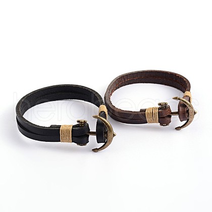 Leather Multi-Strand Bracelets BJEW-P128-35-1
