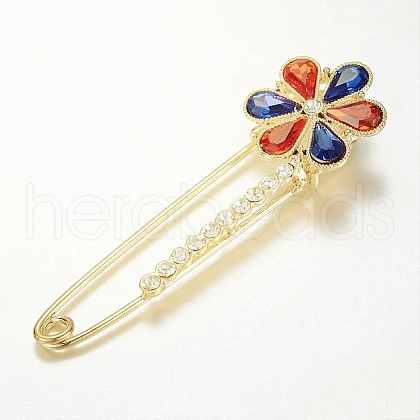 Alloy Glass Rhinestone Brooches JEWB-G001-03-1