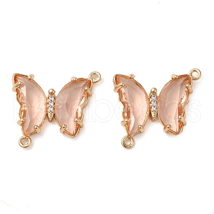 Brass Pave Faceted Glass Connector Charms FIND-Z020-04E-1