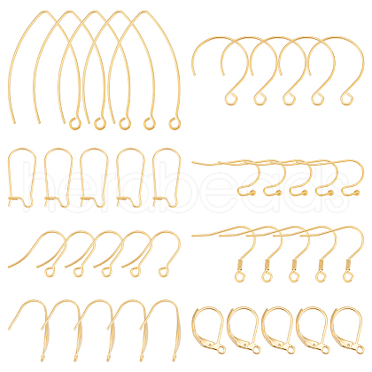 Unicraftale 48Pcs 8 Style 304 Stainless Steel Earring Hooks STAS-UN0022-81-1