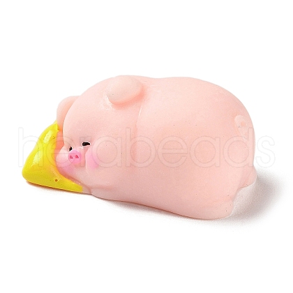 Resin Pig Figurines Ornament DJEW-Z003-01C-1