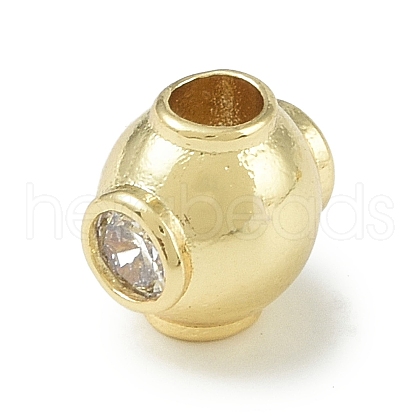 Rack Plating Brass Micro Pave Cubic Zirconia Beads KK-A220-24D-G-1