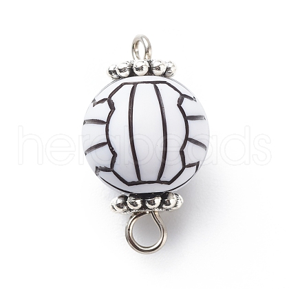 Acrylic Basketball Connector Charms PALLOY-JF01869-02-1
