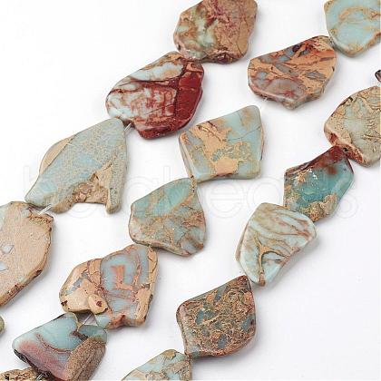 Natural Aqua Terra Jasper Beads Strands G-D857-02-1