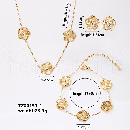 Fashionable Flower Stainless Steel Jewelry Set LA2158-1