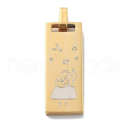 Christmas Ion Plating(IP) 304 Stainless Steel Pendants STAS-Z098-25G-1