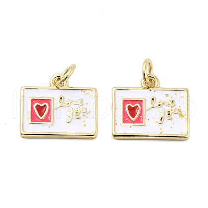 Brass Enamel Charms X-KK-H206-12G-1
