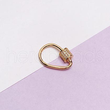 925 Sterling Silver Micro Pave Clear Cubic Zirconia Locking Carabiner Clasps STER-NH0008-01C-G-1