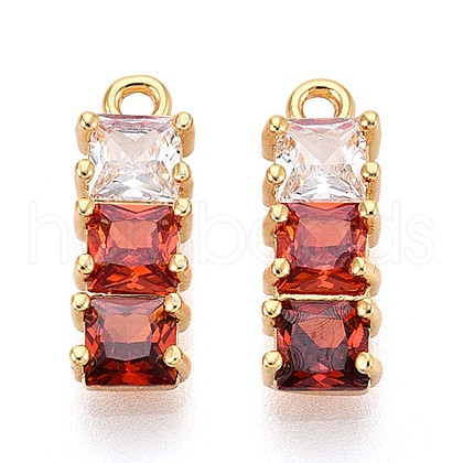 Brass Micro Pave Cubic Zirconia Charms KK-N263-95A-G-1