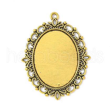 Tibetan Style Pendant Cabochon Settings X-TIBEP-G007-AG-1