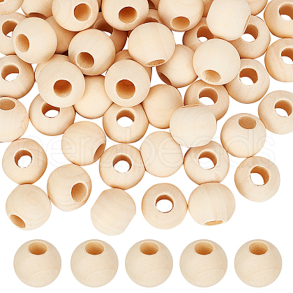 ARRICRAFT Natural Unfinished Wood Beads WOOD-AR0001-05-1