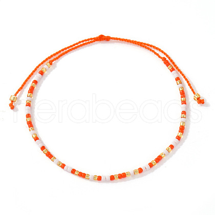 Bohemian Style Glass Seed Round Beads Braided Bead Bracelets RZ1684-3-1