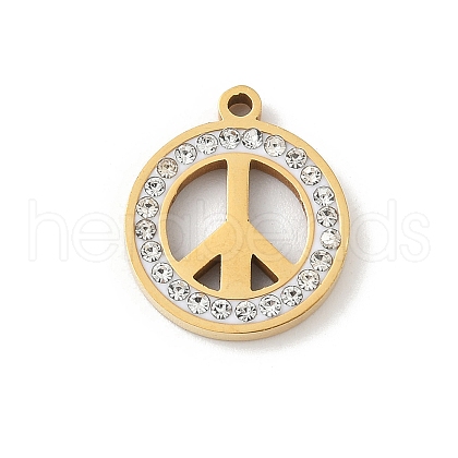 304 Stainless Steel Rhinestone Pendants STAS-Q354-04G-1