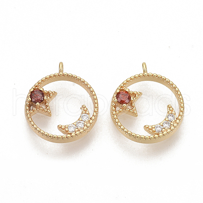Brass Micro Pave Cubic Zirconia Charms KK-N216-27C-NF-1