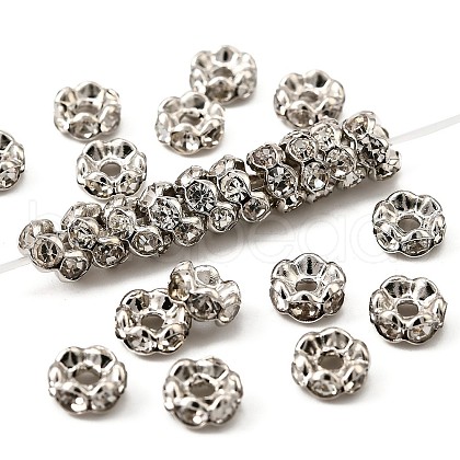 Brass Rhinestone Spacer Beads RB-A014-L5mm-01P-1