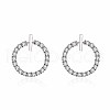 Brass Micro Pave Clear Cubic Zirconia Stud Earrings EJEW-BB64116-A-1