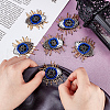 Evil Eye Felt Cloth Patches PATC-WH0007-13-3