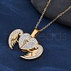 304 Stainless Steel Polymer Clay Crystal Rhinestones Openable Pendant Necklaces for Women NJEW-Z065-09G-2