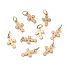 Brass Tiny Cross Charms KK-A149-07G-1