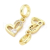 Brass Micro Pave Cubic Zirconia European Dangle Charms KK-D325-19G-02-2