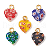 Handmade Millefiori Glass Pendants PALLOY-CJ00002-1