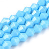 Opaque Solid Color Electroplate Glass Beads Strands EGLA-A039-P6mm-A12-1