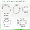 SUNNYCLUE 80Pcs 4 Styles Zinc Alloy Bead Frame FIND-SC0008-85-2