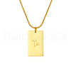 Stylish Stainless Steel 12 Zodiac Rectangle Pendant Necklaces for women GA2858-5-1