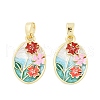 Brass Micro Pave Clear Cubic Zirconia Pendants KK-L235-05E-G-1
