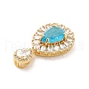 Brass Clear Cubic Zirconia Pendants KK-I695-065G-02-3