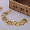 Alloy Disc Ring Beaded Bib Necklaces for Women FS-WG77100-01-2