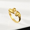 304 Stainless Steel Adjustable Open Cuff Rings for Women RJEW-U063-01B-G-3