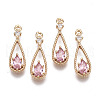 Brass Micro Pave Cubic Zirconia Pendants KK-R111-003-A04-1