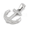 304 Stainless Steel Micro Pave Cubic Zirconia Pendants STAS-D112-03P-10-2