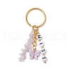 Alloy Acrylic Enamel with Natural Amethyst Keychain KEYC-JKC00805-01-1