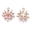 Brass Micro Pave Clear Cubic Zirconia Pendants KK-S359-104-A01-RS-2